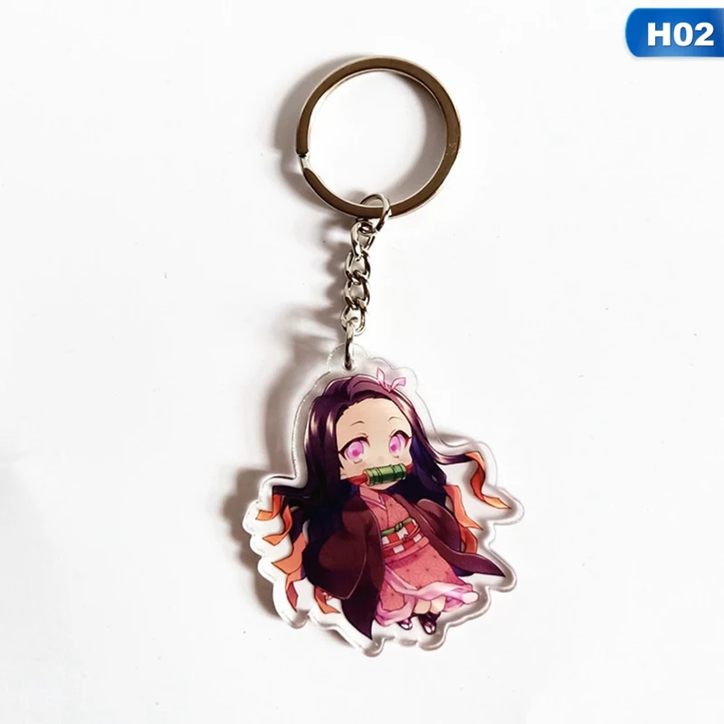 KEY4885H02 Lovley аниме-брелок для ключей Demon Slayer Kimetsu no Yaiba брелок косплей брелки для девочек и мальчиков - Цвет: KEY4885H02