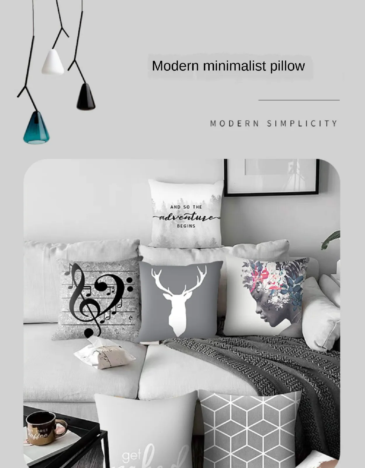 Nordic design pillowcase style geometric modern minimalist large cushion cover living room bedroom decoration home