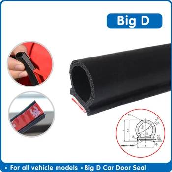 

Car Door Seal Strip Car Rubber Door Sealing Strips Auto protector Door Noise Insulation Soundproof Big D Type Seals Accessories
