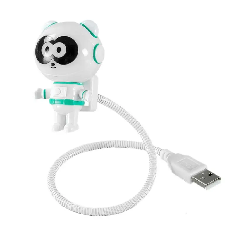 Flexible Cute Panda USB Powered Mini LED Night Light With ON OFF Switch Reading Lamp Bulb for Laptop PC Powerbank Charger