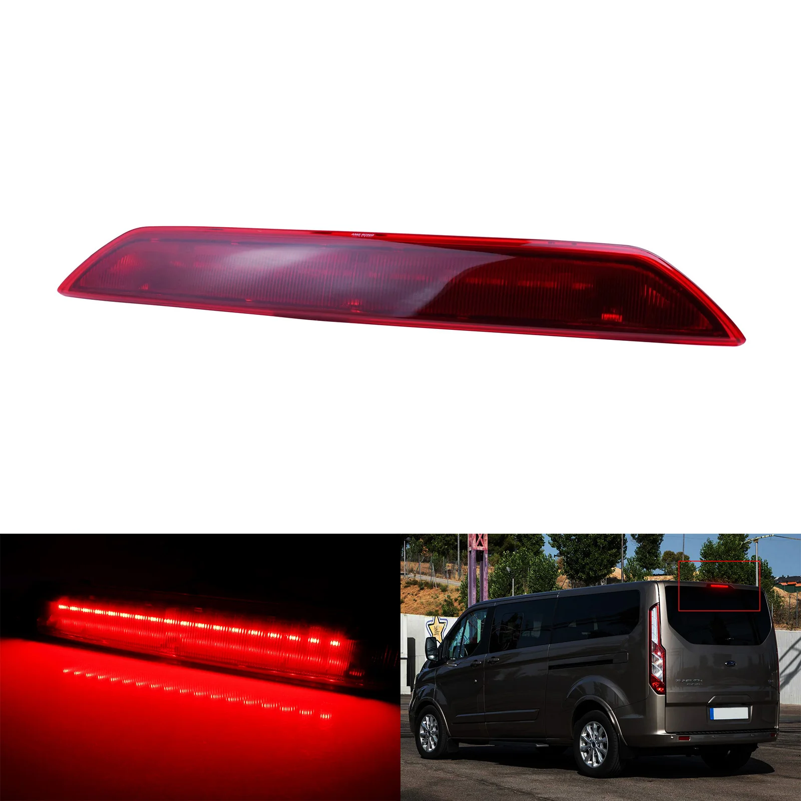 

ANGRONG 1X для Ford Transit Красные линзы третий светодиодный задний высокий уровень стоп-светильник лампа 2012 +