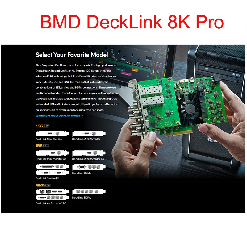 Blackmagic Bmd Decklink 8K Pro Quad Link 12G-Sdi La Cattura E La Riproduzione Per Sd Hd Ultra Hd 4K 4K Dci 8K Dci