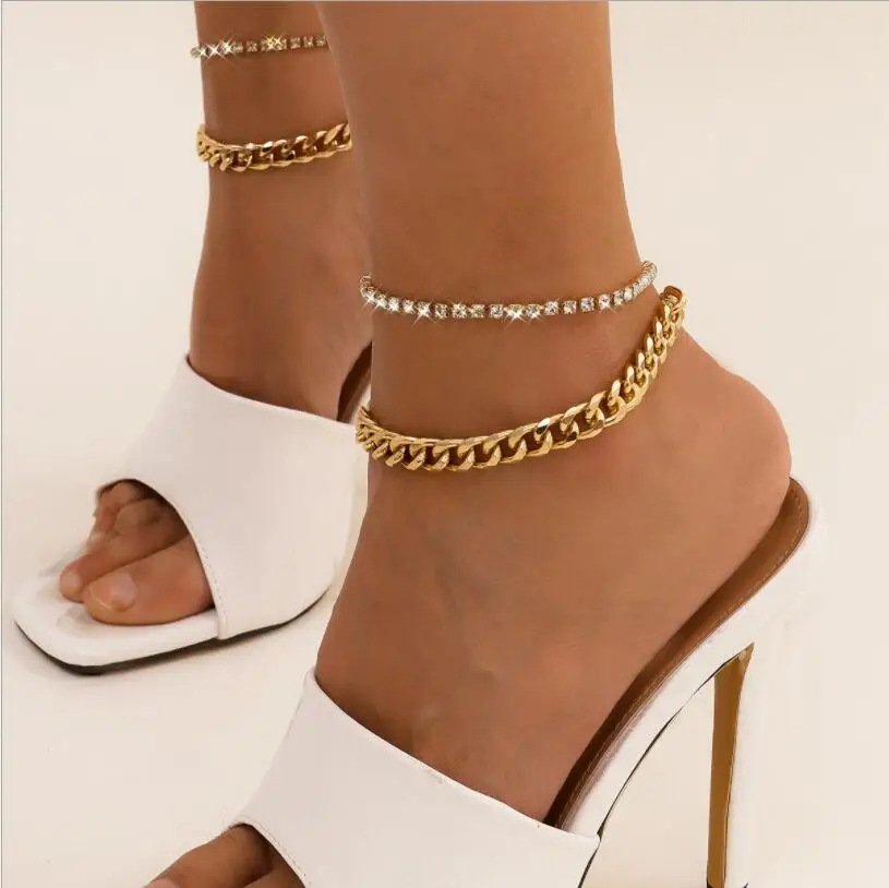 

Bohemian Double Layers Chain Anklets For Women Gold Color Summer Ocean Beach Anklet Bracelet Foot Leg Chain Jewelry S2164