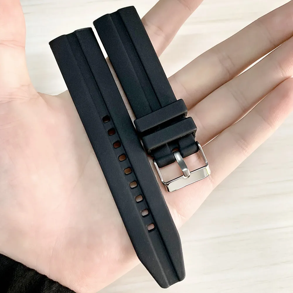 

22 24mm Silicone Gel Watch Band DIY For TAG_Heuer WAZ2113 Watch Strap Perforated Rubber Silicone Belts Waterproof Men's Bracelet