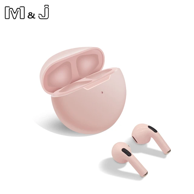 TWS Wireless Headphones Bluetooth Earphone Earbuds Bass Headset Air Pro 6 Sport Earpiece With Mic For Apple iPhone Xiaomi Huawei Pink
