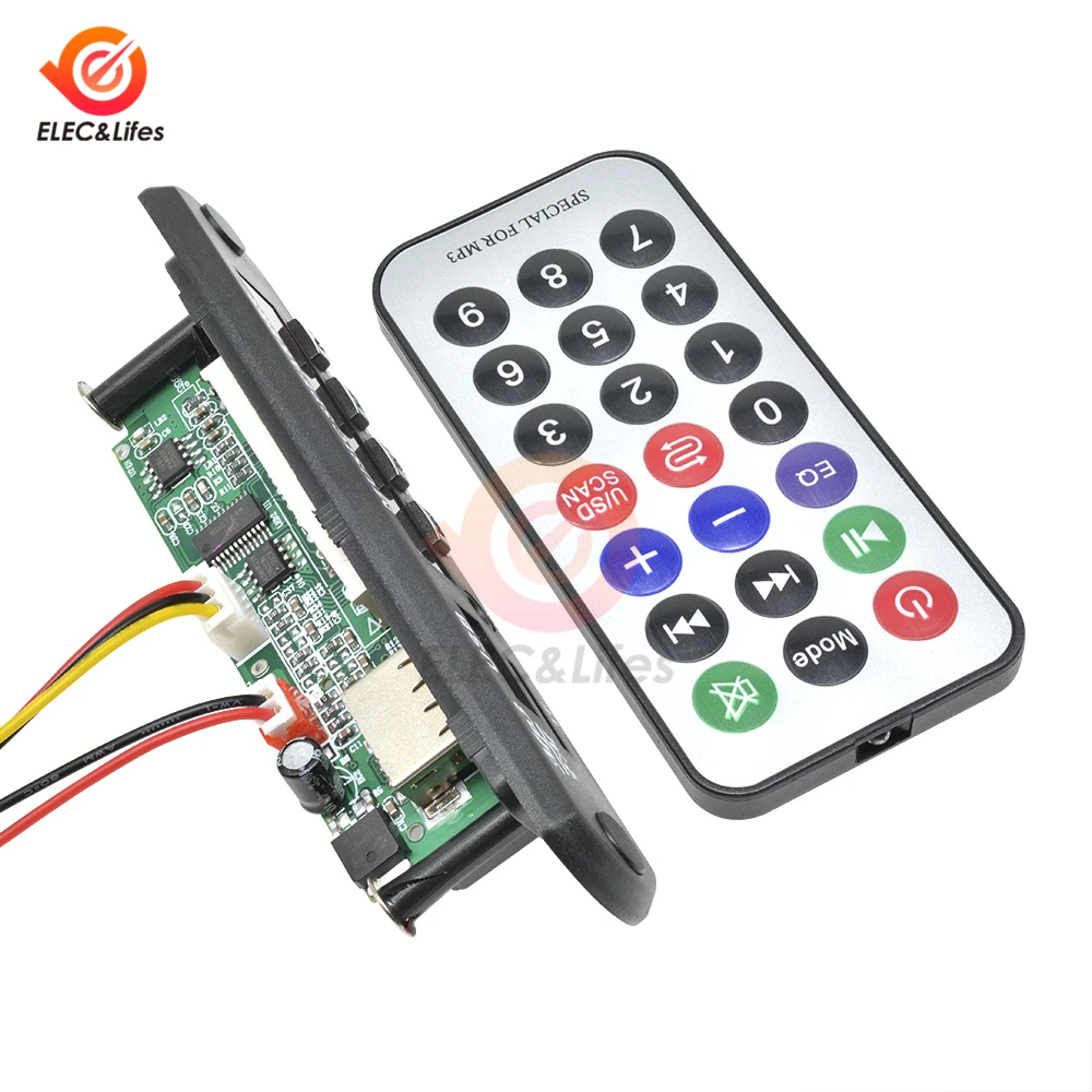 Автомобильный USB/TF версия MP3-плеер декодер плата с радио FM Функция автомобильный аудио модуль регулятор громкости воспроизведение/пауза
