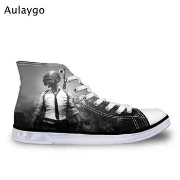 

Aulaygo Children Running Shoes For Kids Boys Cool PUBG Game Sports Black Sneakers High Top Canvas Toddler Gifts Outdoor Shoes
