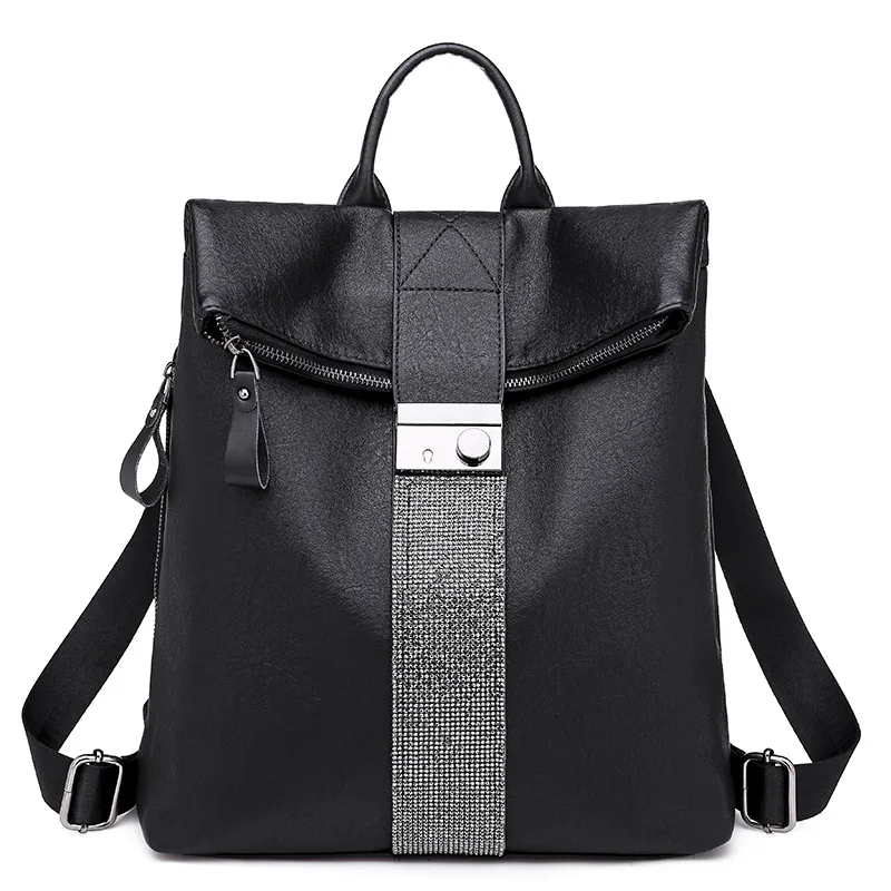 

2019 new double Shoulder bags schoolgirl Pu casual bags lady backpack bags