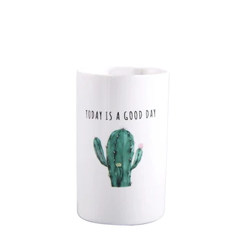 

Eco Friendly Ceramic Toothbrush Cup Bathroom Accessories Brush Organizer Household Travel Hotel Tooth Glass Gargle Mug