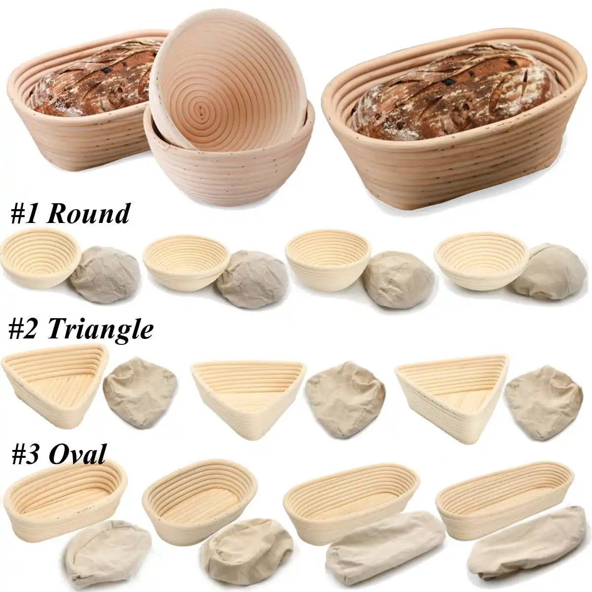 Multi Sizes Oval Dough Brotform Dougn Rattan Bread Proofing