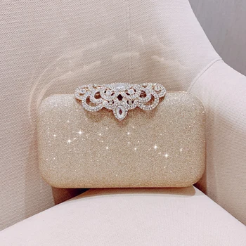 

Meloke new fashion Sequined Scrub Clutch Women's Evening Bags Bling Day Clutches Gold Wedding Purse Female Handbag MN2019