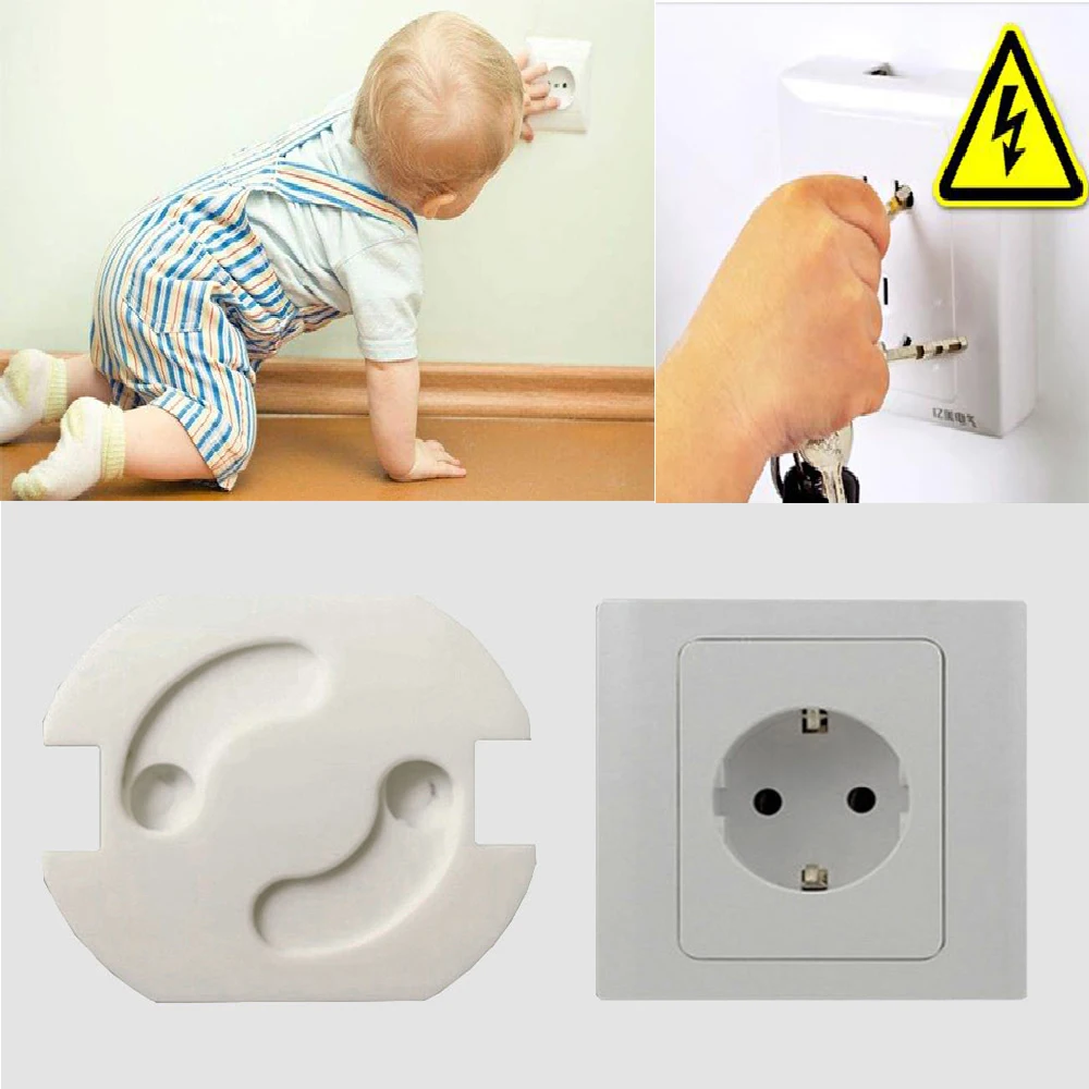 

10Pcs/Lot Baby Safety Rotate Cover 2 Holes EU Standard Children Electric Protection Socket Baby Locks Child Plastic Proof Socket
