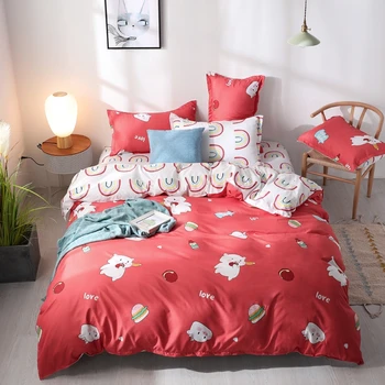

Linen Quilt Three-Piece Set Student Dormitory Single-Style Cartoon Quilt Sheets Two-Piece Set