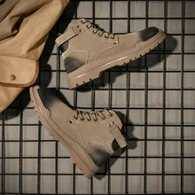 Новинка года; Мужская обувь высокого качества; мужские модельные ботинки; рабочие ботинки из натуральной кожи; высокие ботинки на шнуровке; ботинки на шнуровке