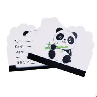 10 invitation cards Горячая Распродажа, мультяшная панда, украшение для торта на день рождения на тему "Лошадки карусели", вечерние скатерти с соломенной пластиной, Рождественский свадебный набор для украшения дома - Цвет: 10 invitation cards