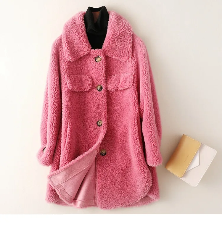 Abrigos mujer invierno зимнее пальто для женщин, настоящая цена, пальто из овечьего меха, фестиваль, плюс размер, шерсть, длинная куртка, Толстая теплая