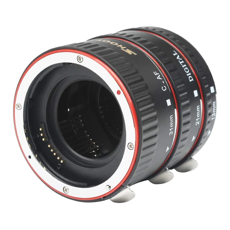 Съемка алюминиевый Af Автофокус Макро Удлинитель Набор для Canon Eos Ef-S объектив Dslr камеры 1100D 700D 650D 600D 550D 500D 4