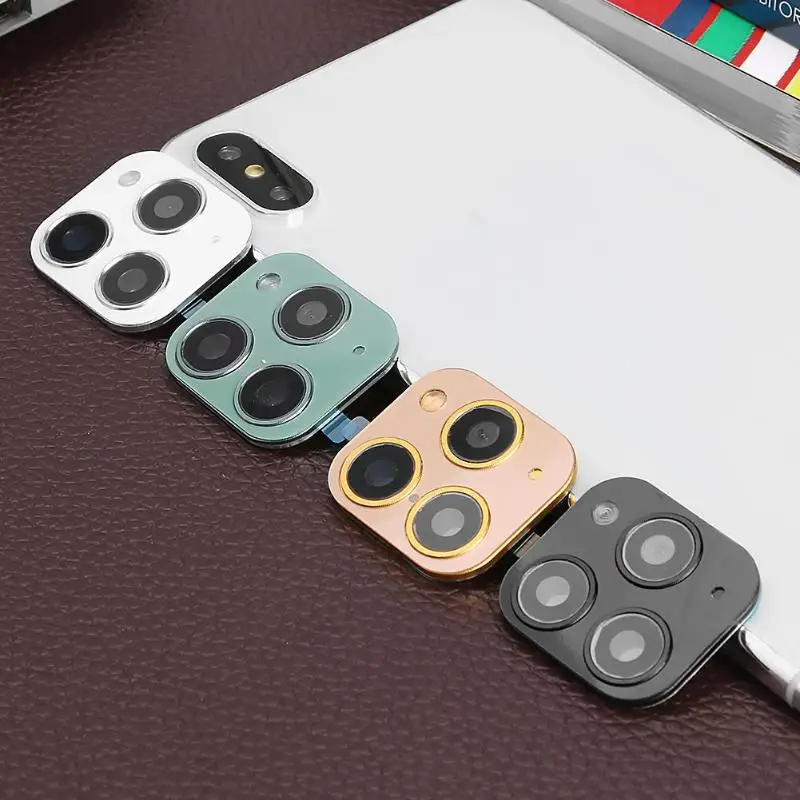 Для iPhone X XS MAX 11 Pro Max защитное стекло Модифицированная металлическая наклейка объектив камеры Duble сменная крышка объектива
