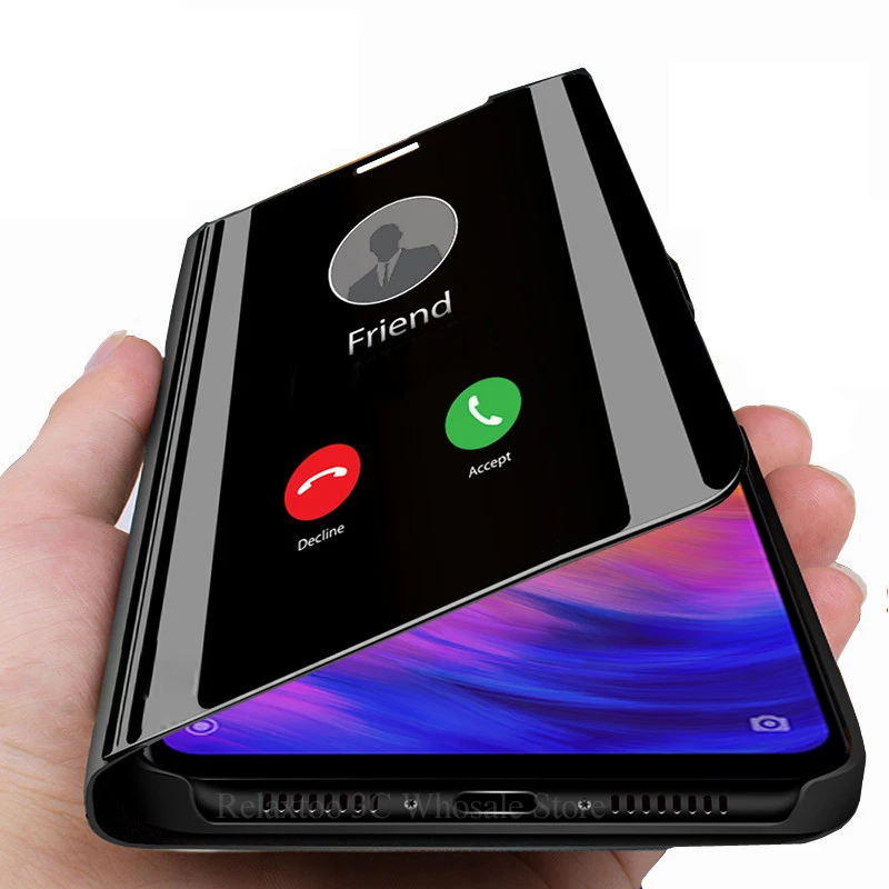 

Luxury Mirror Flip Case Redmi Note 7 Stand view cover For xiaomi redmi 7a case on xiomi xaomi redmi7 a note7 red mi not 7 coque