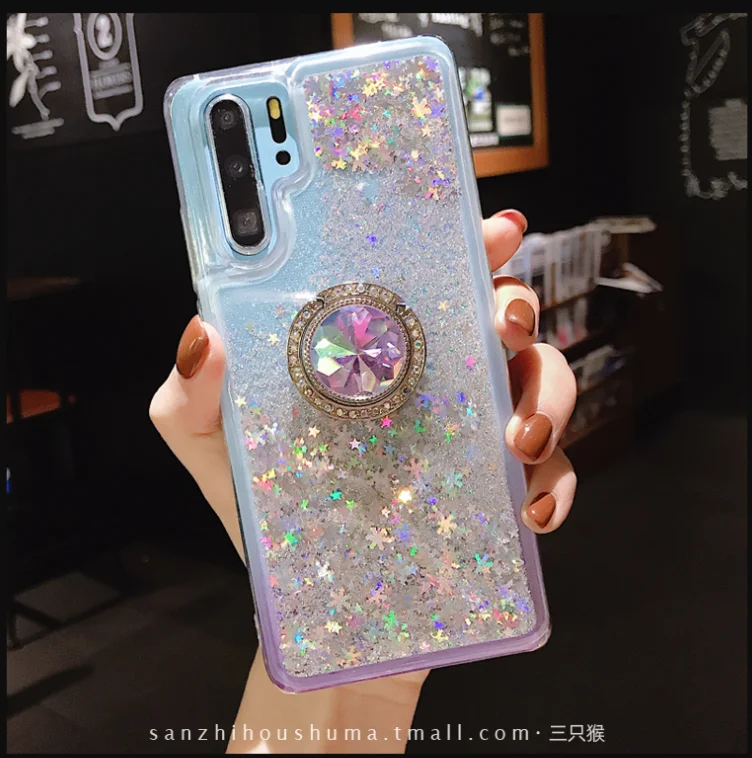 Для huawei P30 Роскошная ручная оболочка P30pro жидкий зыбучий песок Avnipa роскошная женская полная посылка P20pro мягкий кронштейн - Цвет: Серебристый