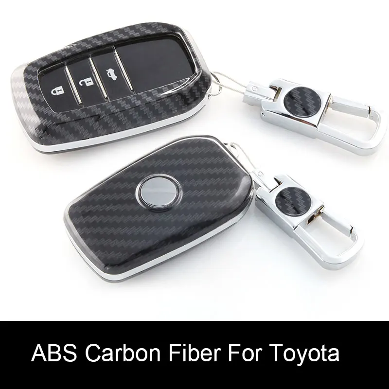 УГЛЕРОДНЫЙ ABS чехол для ключей пластиковая пилочка для ногтей Avalon Rav4 Land Cruiser автомобильный корпус дистанционного ключа протектор 3 кнопки силиконовый брелок