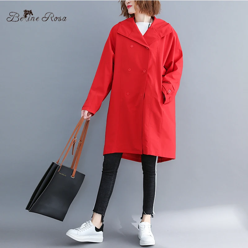 4XL 5XL 6XL Большие Размеры Пальто Женщин BelineRosa, Мода Письмо Печати в Спину, Повседневные Пальто для Женщин, HL000026, большие размеры