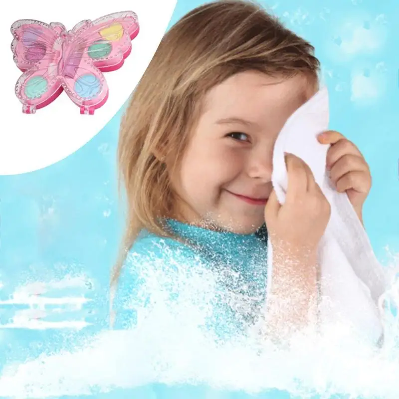 Butterfly Pretend Play Kid Makeup Toys Pink Makeup Set Princess Hairdressing Simulation Plastic Toy For Girls Dressing Cosmetic