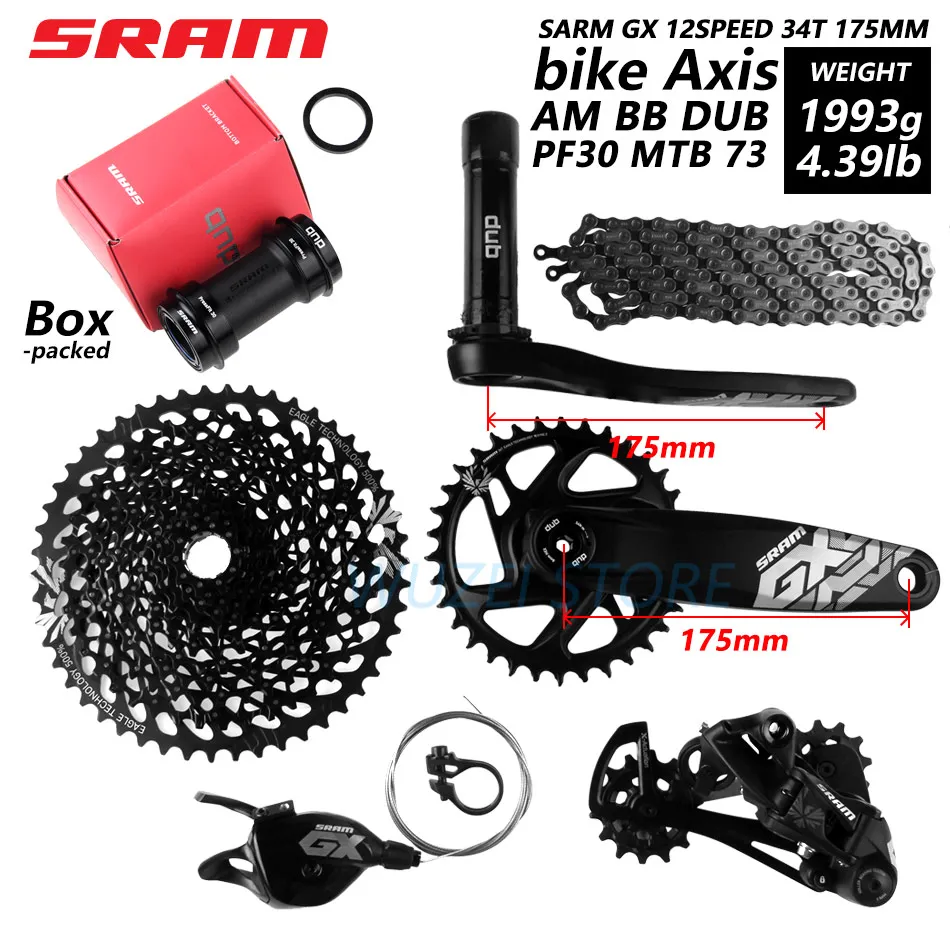 SRAM GX Орел 1x12s 10-50 т Скорость указано комплект DUB 170 мм 175 мм 32/34T триггерный переключатель передач задний переключатель кассета с цепью диаметра окружности болтов - Цвет: 175mm PF30 Boxed