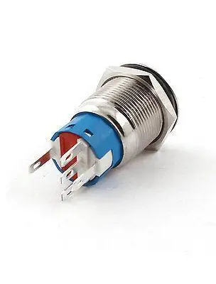 DC 12V светодиодные лампы SPDT NO+ NC самоблокирующийся кнопочный переключатель из нержавеющей стали