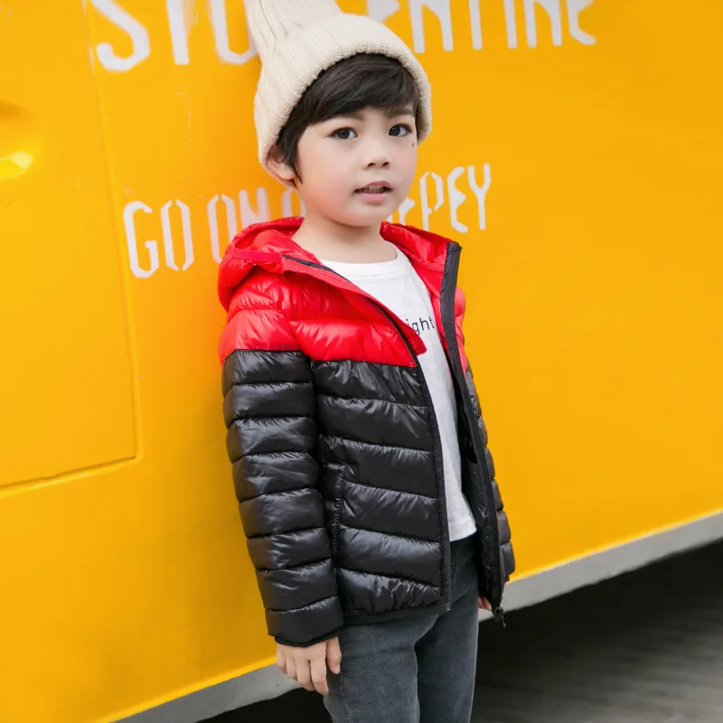 

2018 Autumn And Winter Children Lightweight Hooded Mixed Colors Casual Short down Jacket Portable Men And Women Child Baby Coat