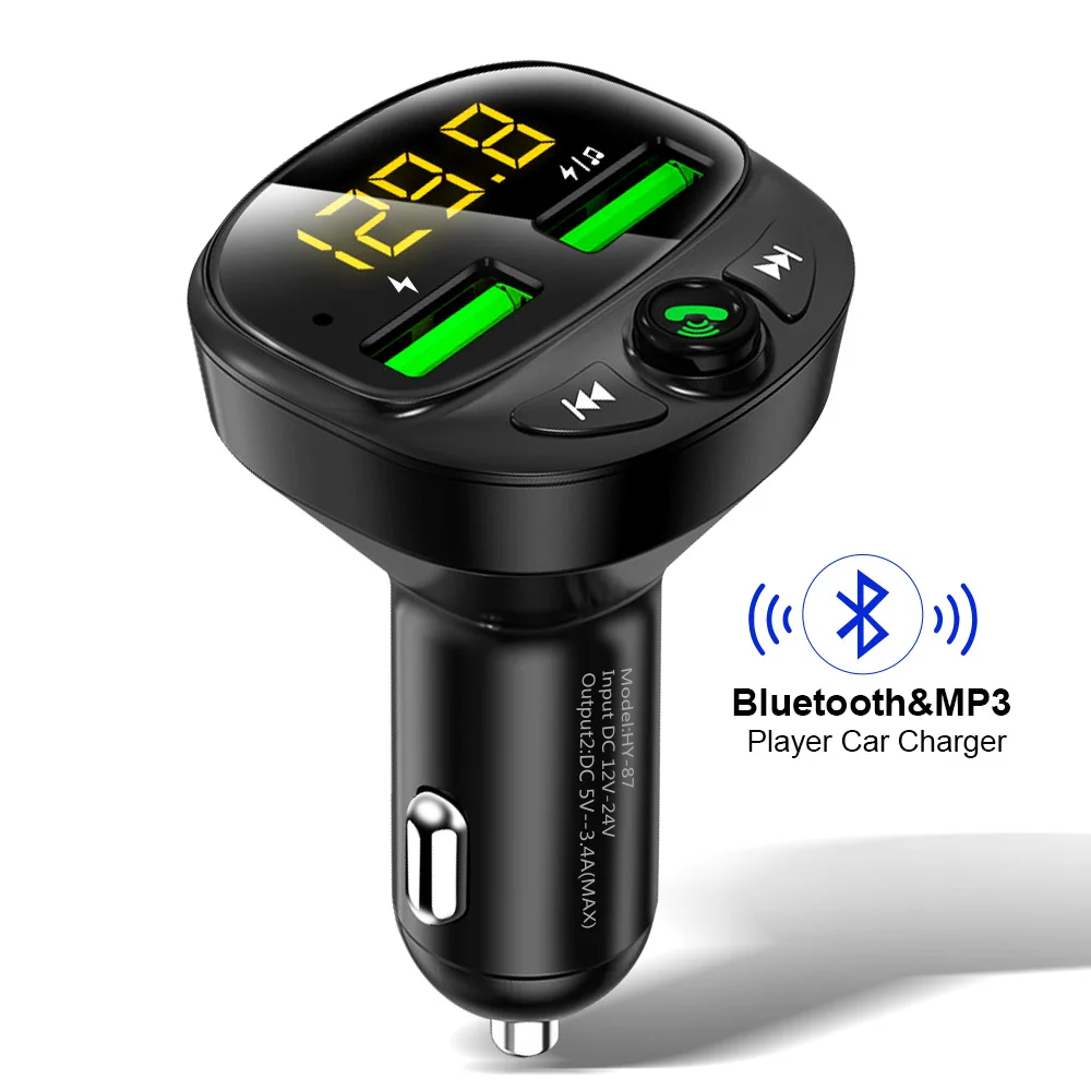 Udyr fm-передатчик модулятор Bluetooth Handsfree автомобильный комплект аудио mp3-плеер и 3.4A QC3.0 Быстрый двойной USB автомобильный адаптер зарядного устройства для телефона - Тип штекера: Standard Car Charger