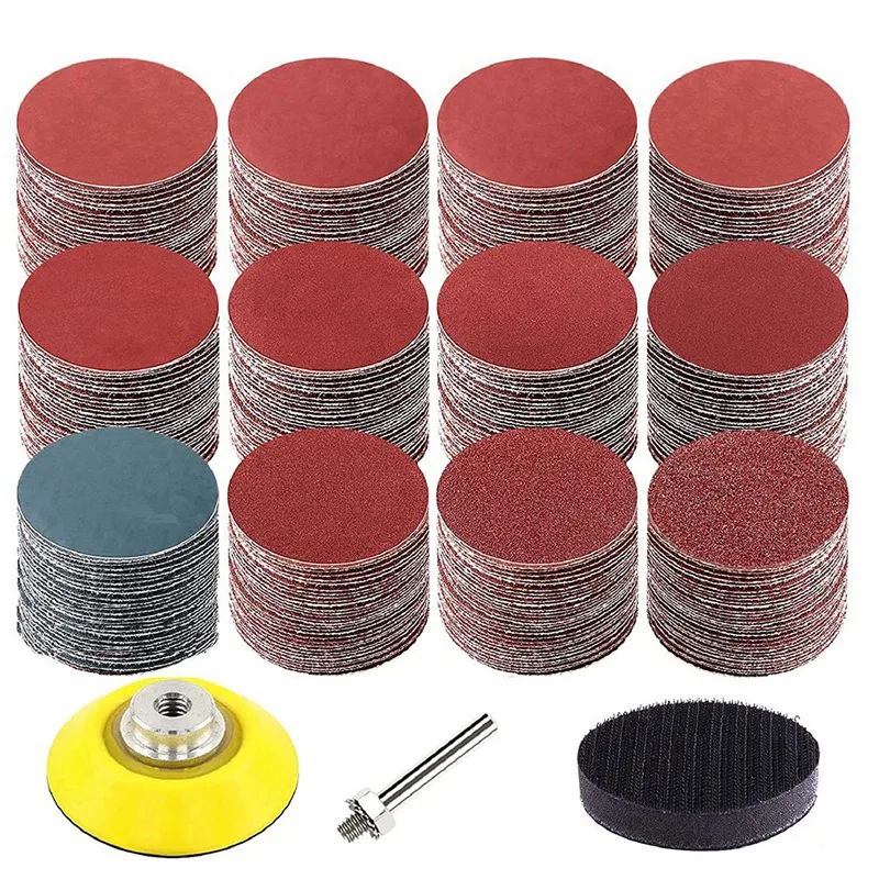 Promotion! 300Pcs 2 Inch Sandpaper Sanding Discs 80-3000 Grit Paper With 2Inch Abrasive Polish Pad Plate And 1/4 Shank | Инструменты