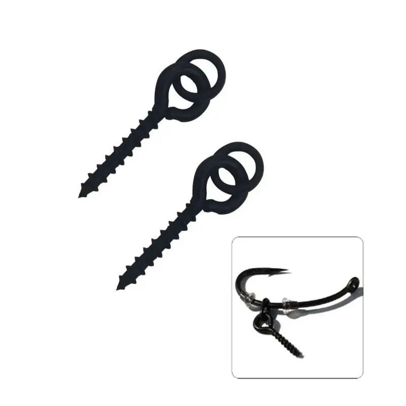 

50pcs Carp Fishing Boilie Screw with Solid Ring Bait Tool Chod Rigs Carp Fishing Hair Tackle Accessory