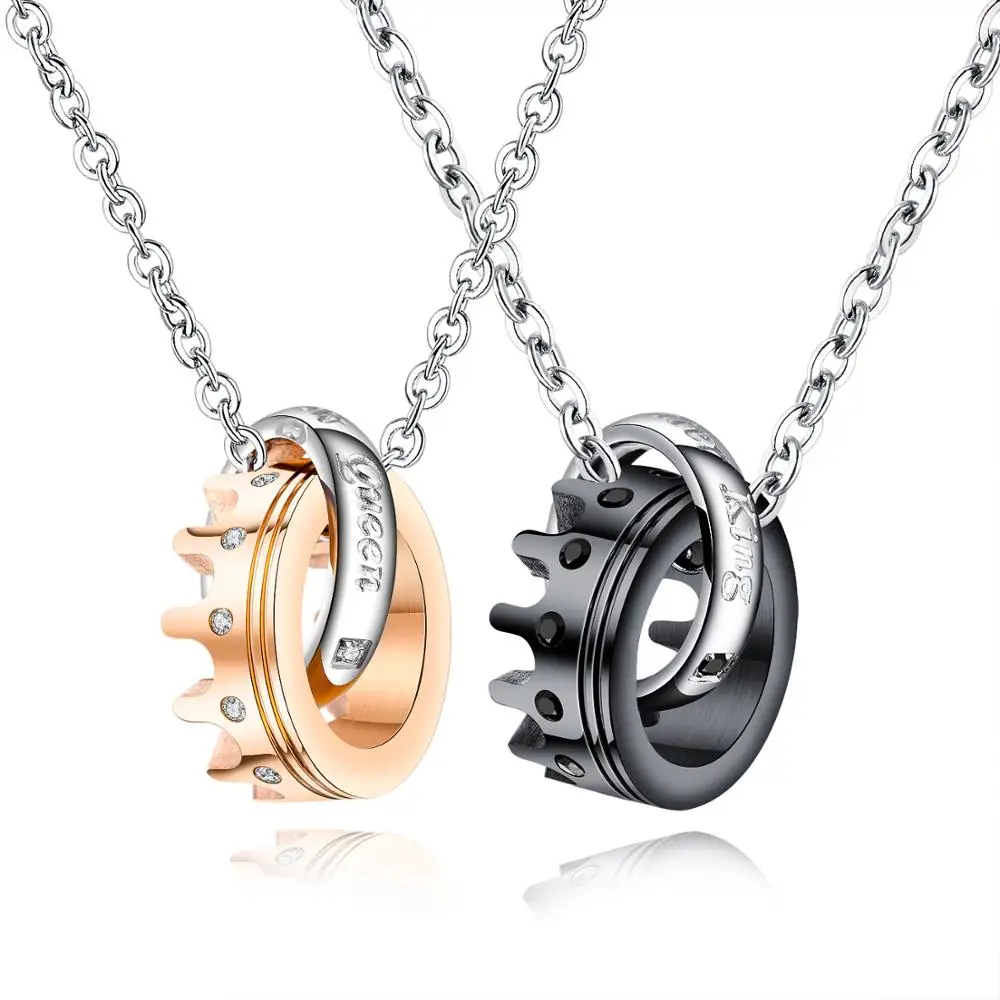 

V-202 Double Circle Interlock Clavicle long Necklace 925 Sterling Silver Necklace For Women Christmas gift