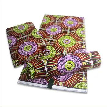 

Nigerian African Wax Fabric Cotton Wrapper Print Batik Material Newest Ankara High Quality Hot Golden 6 Yards Fabric F210-23