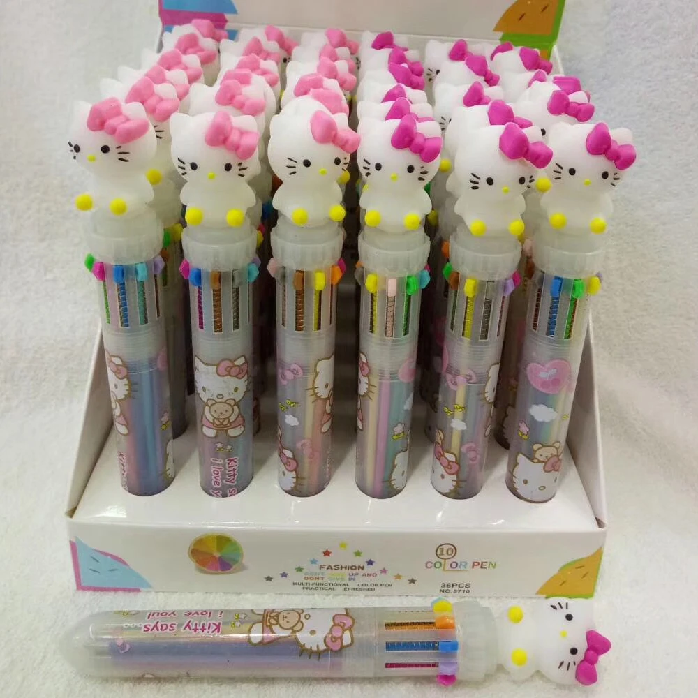 Cute Unicorn Power 10 Colors Chunky Ballpoint Pen Kawaii Rollerball Pen School Office Supply Gift Stationery Papelaria Escolar