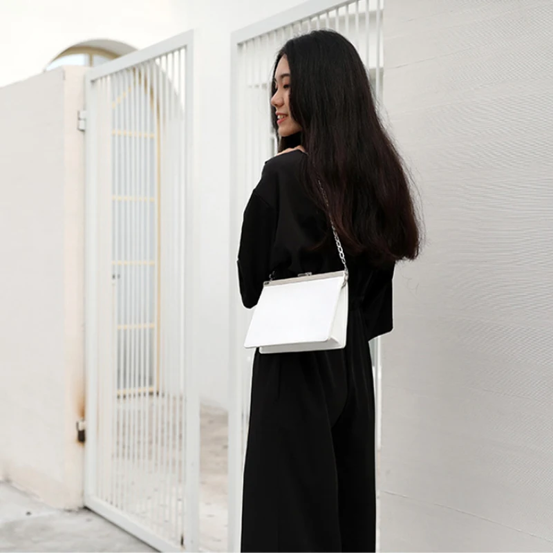 Genuine Leather chain bag clasp women shoulder bag portable envelope bag small square handbag GN-SB-tkxfst
