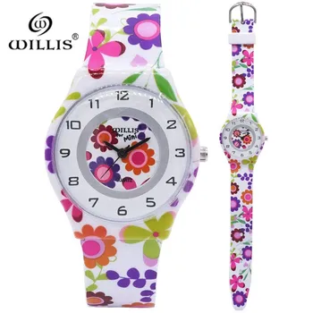 

New arrival Women Brand Elegant Sun flower kids Watch Quartz Wristwatch Silicone Girls Ultra thin children Watches Relogio