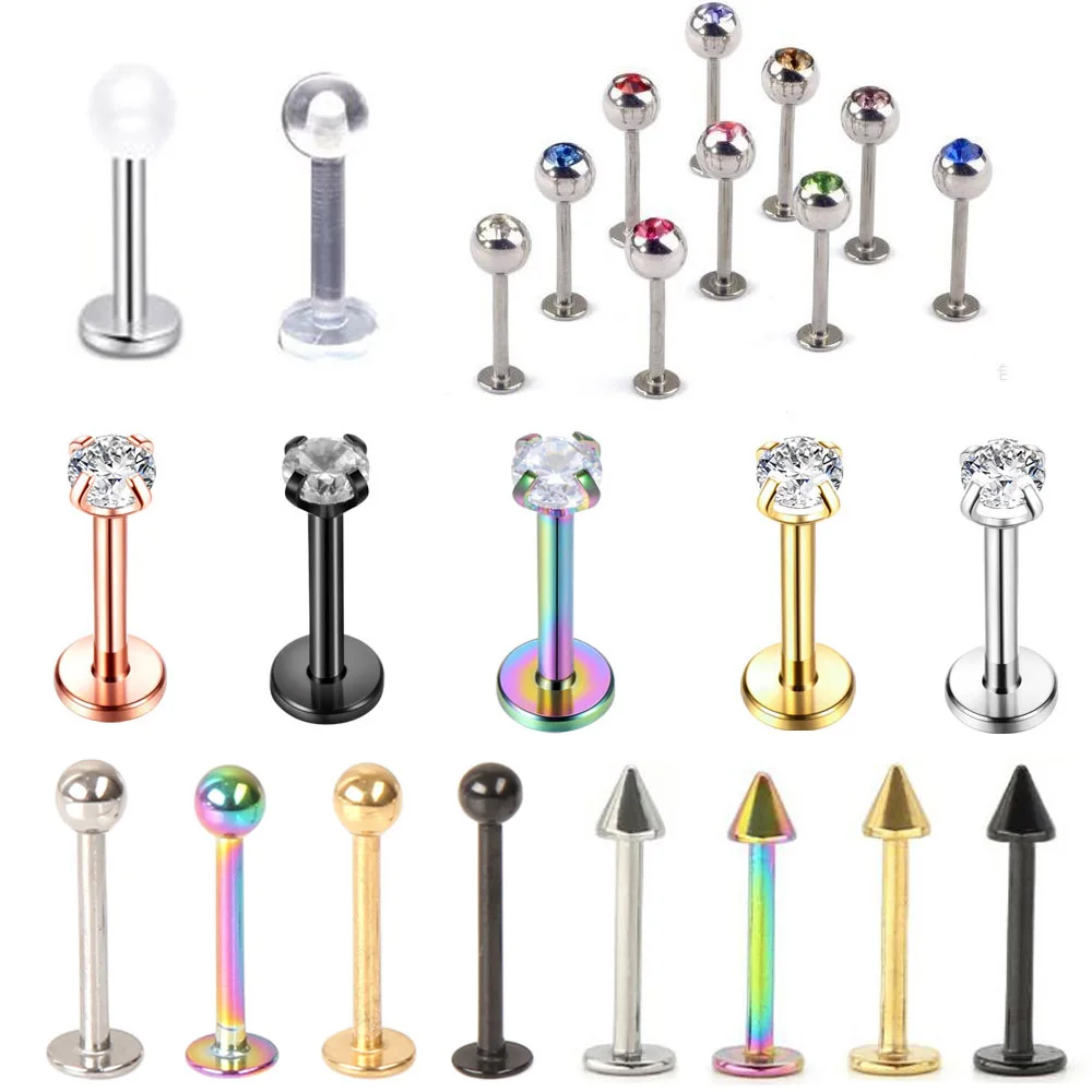 1 шт. стальные серьги гвоздики для губ Козелок Уха Пирсинг хряща ракушка губы