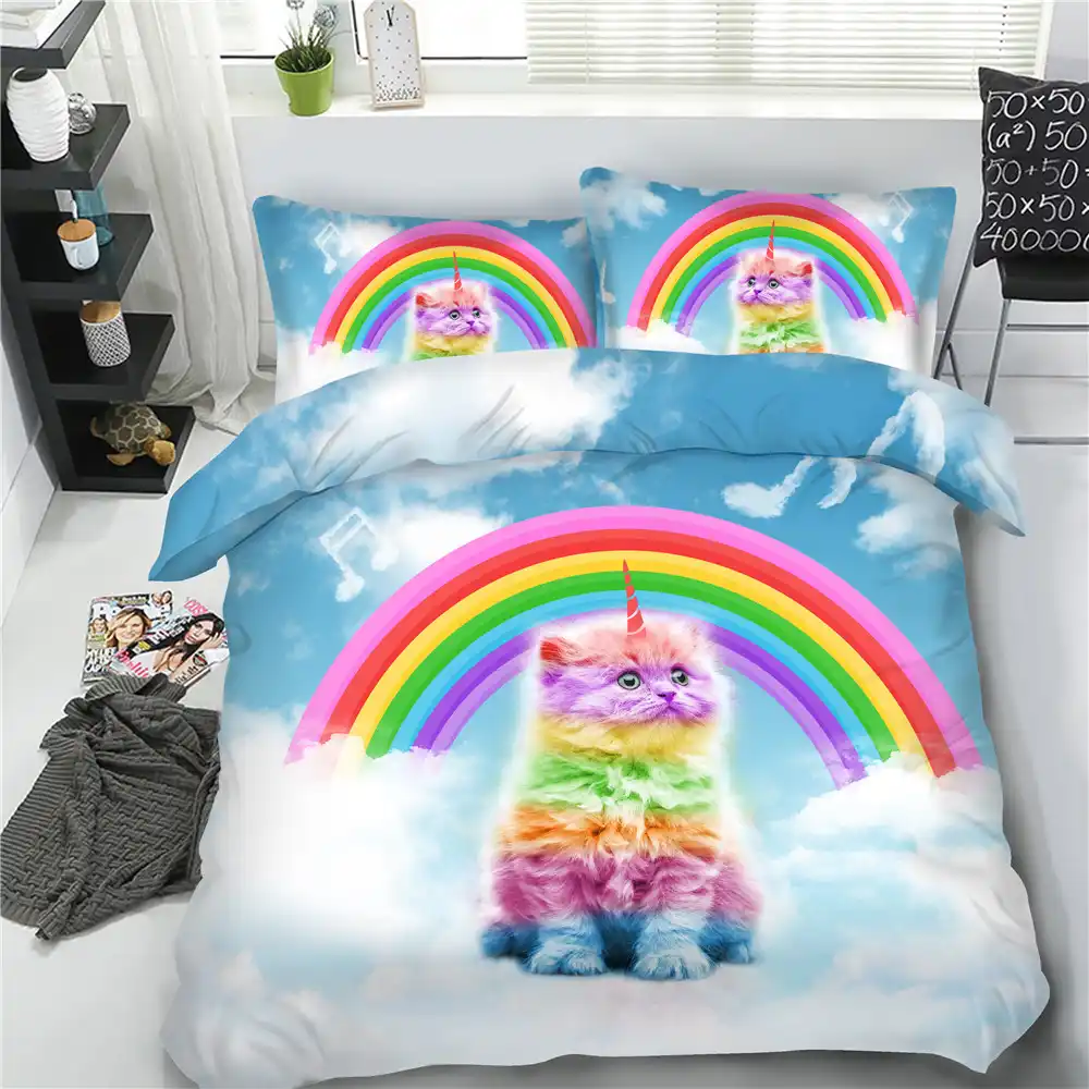 kids rainbow bedding