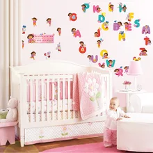 Дора мультфильм английские надписи настенные наклейки для детей детский сад Раннее детство настенные наклейки для детей комнаты Настенные Декоративные