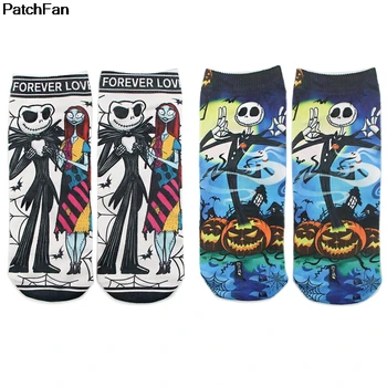 

12pairs/lot A3076 Patchfan Fashion Anime Horror style Short Socks Creative Hip hop Unisex Cartoon Cute skateboard Sock