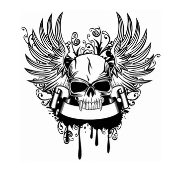 

Wing Skull Sticker Punk Death Decal Devil Name Car Art Wall Decals Decor Mural Rock Decal
