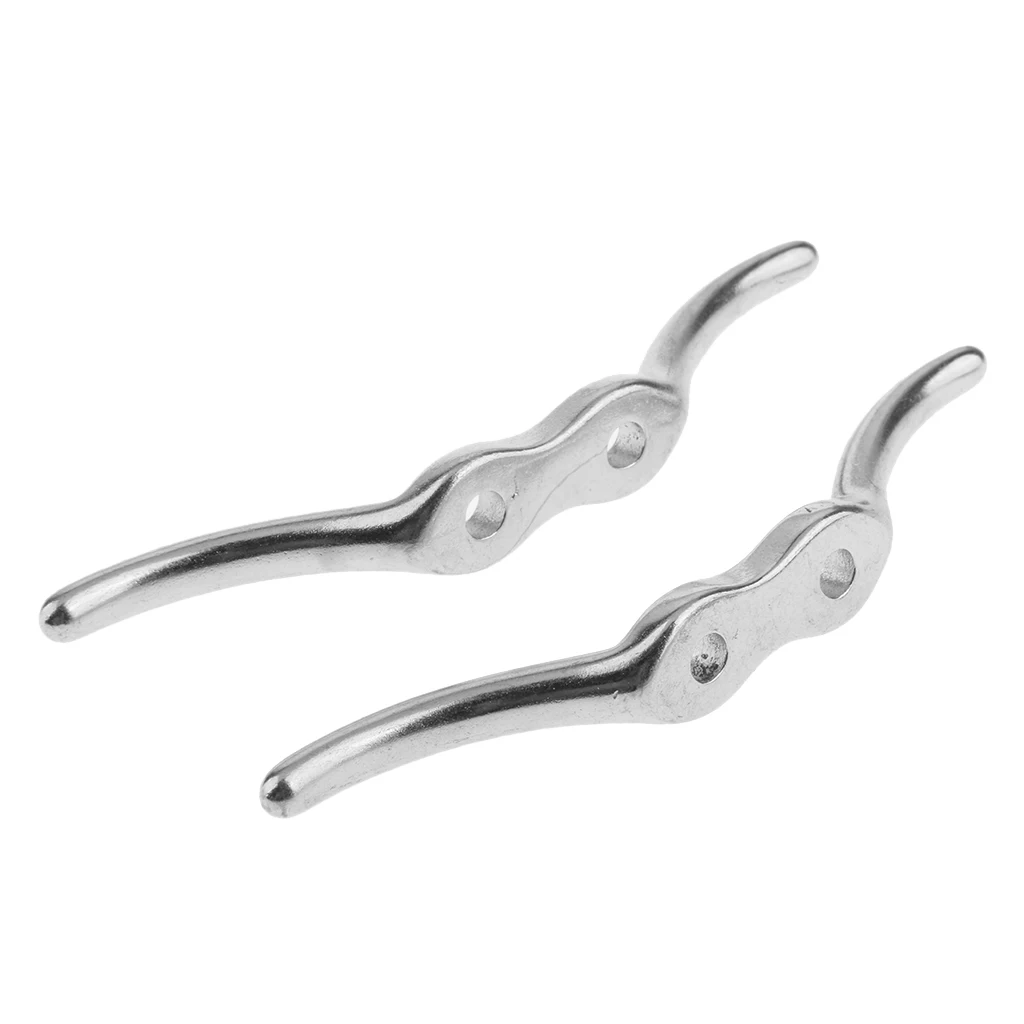 2Pcs Stainless Steel Rope Cleat Deck Mooring Marine Line Flag Anchor 112mm