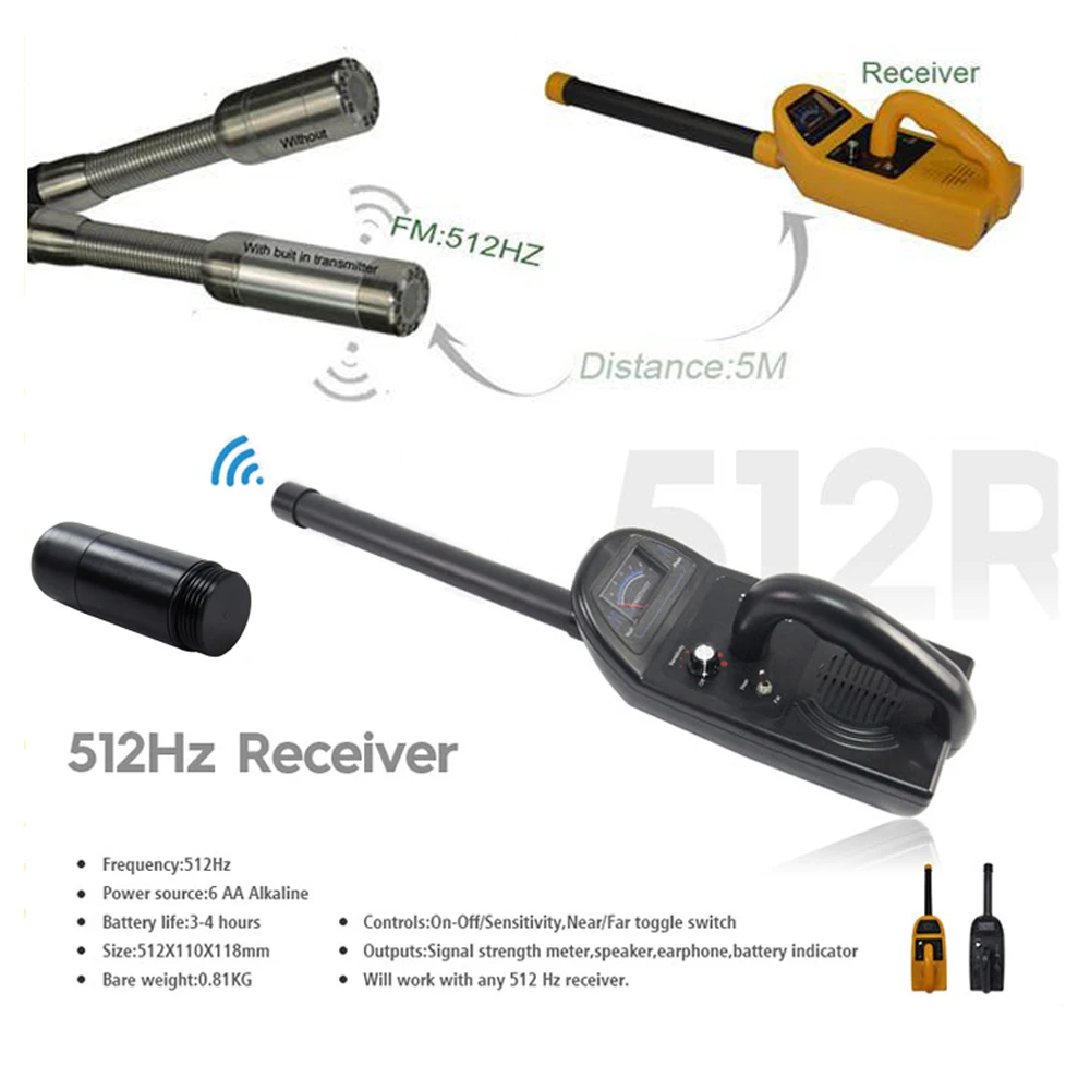 Long Range Wireless 512hz Locator Transmitter And Sonde 512hz Receiver