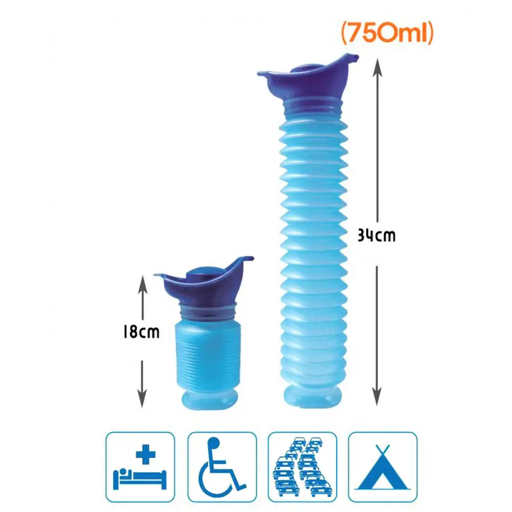 Children's Urinal Blue Portable Urinal Baby Emergency Bag Body Can Stretch Baby Toilet Training