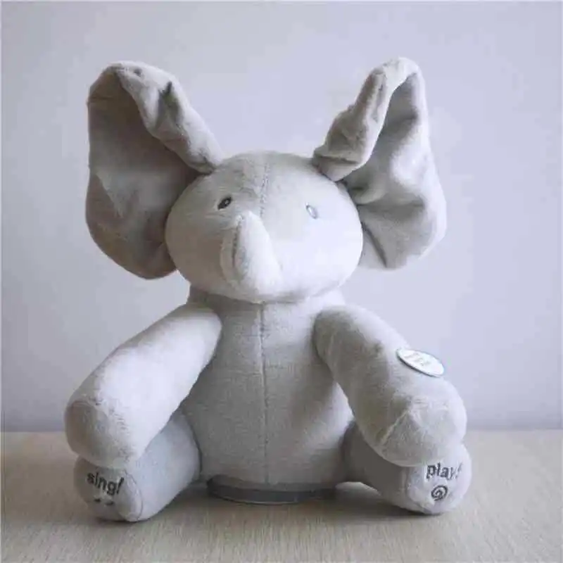 

Baby Elephant Doll Peekaboo Plush Toy Cute Dog Electric Music dang yan Doll Birthday Gift
