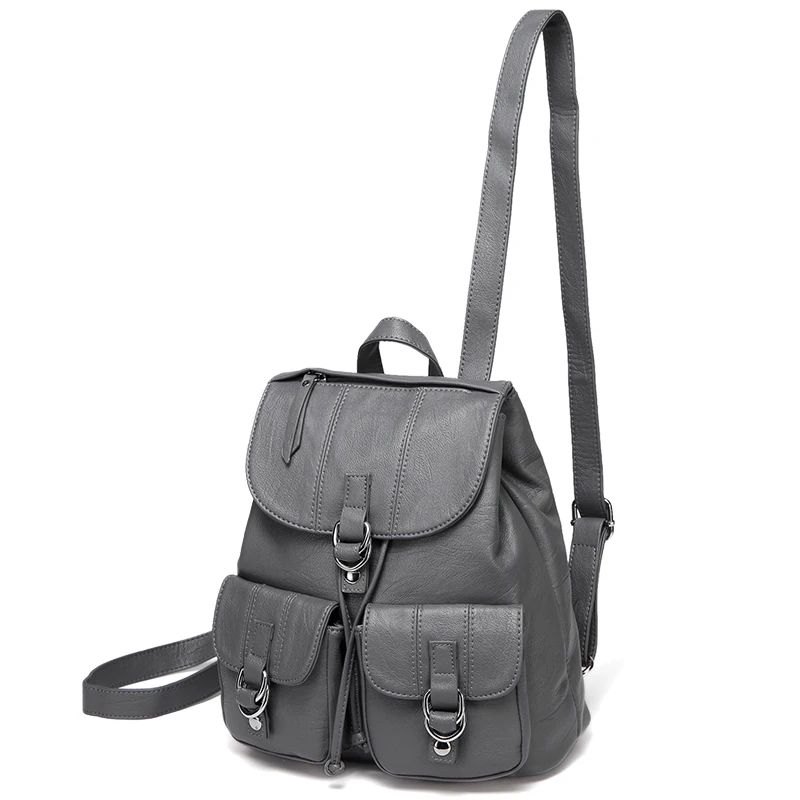 Piel Leather Top Flap Drawstring Backpack 2400 Leather Backpack Purse  Handbag