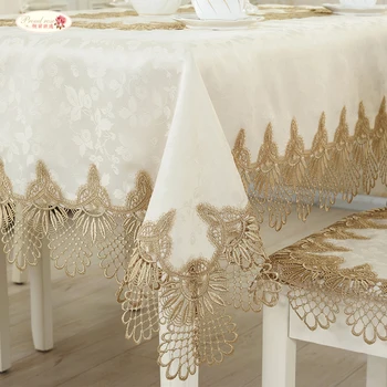 

Proud Rose Lace Table Cloth Sofa Towel Cushion Table Cover Wedding Decoration Tablecloths Bedside TV Cabinet Cover Cloth