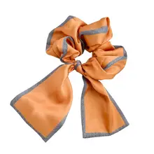 6 Colors Summer Tie Hair Lattice Striped Headdress Headband Bow Knot Ponytail Temperament Streamer Large Intestine Hair Ring